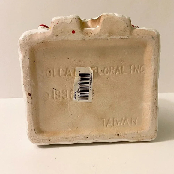 Vintage 1990  Holland Floral Planter Gingerbread Man House Candycane Taiwan - Picture 7 of 14